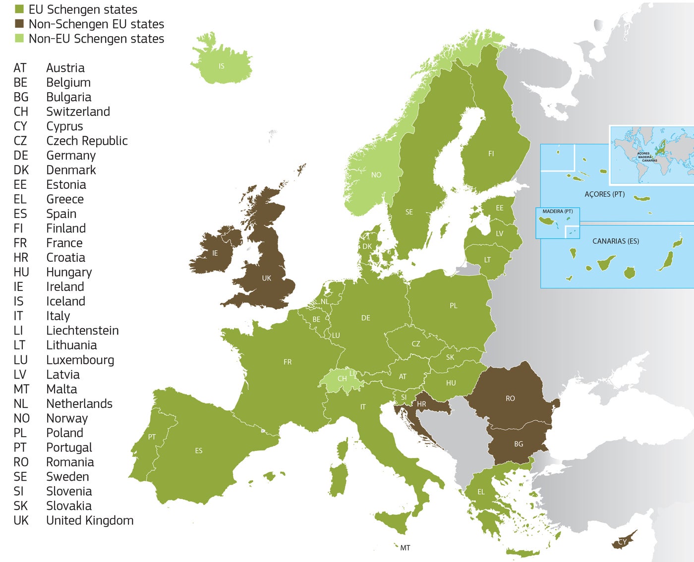 What is the Schengen Area and what European countries are included?