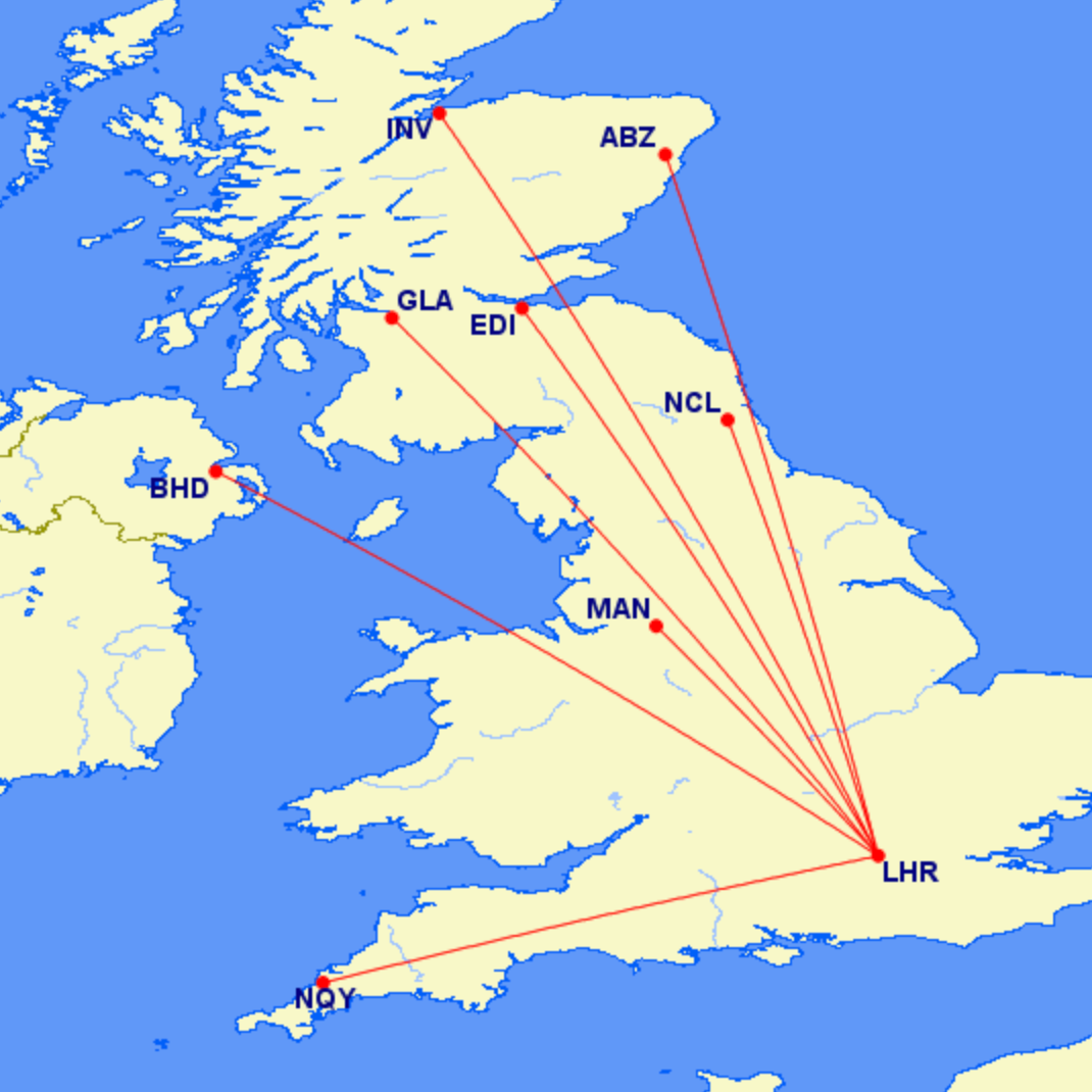 British Airways plans to fly 29 longhaul routes in July, including 13
