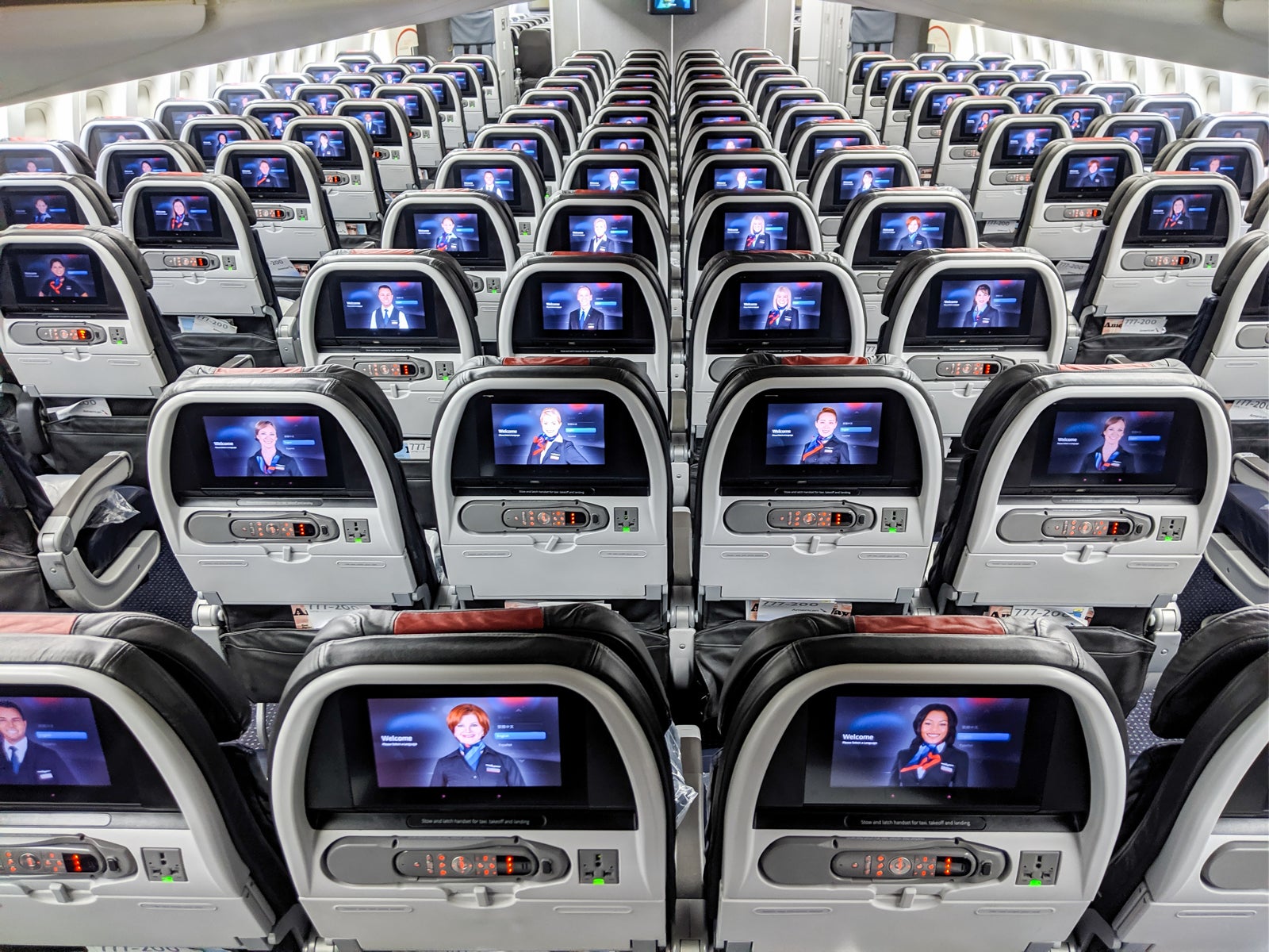 screens on plane