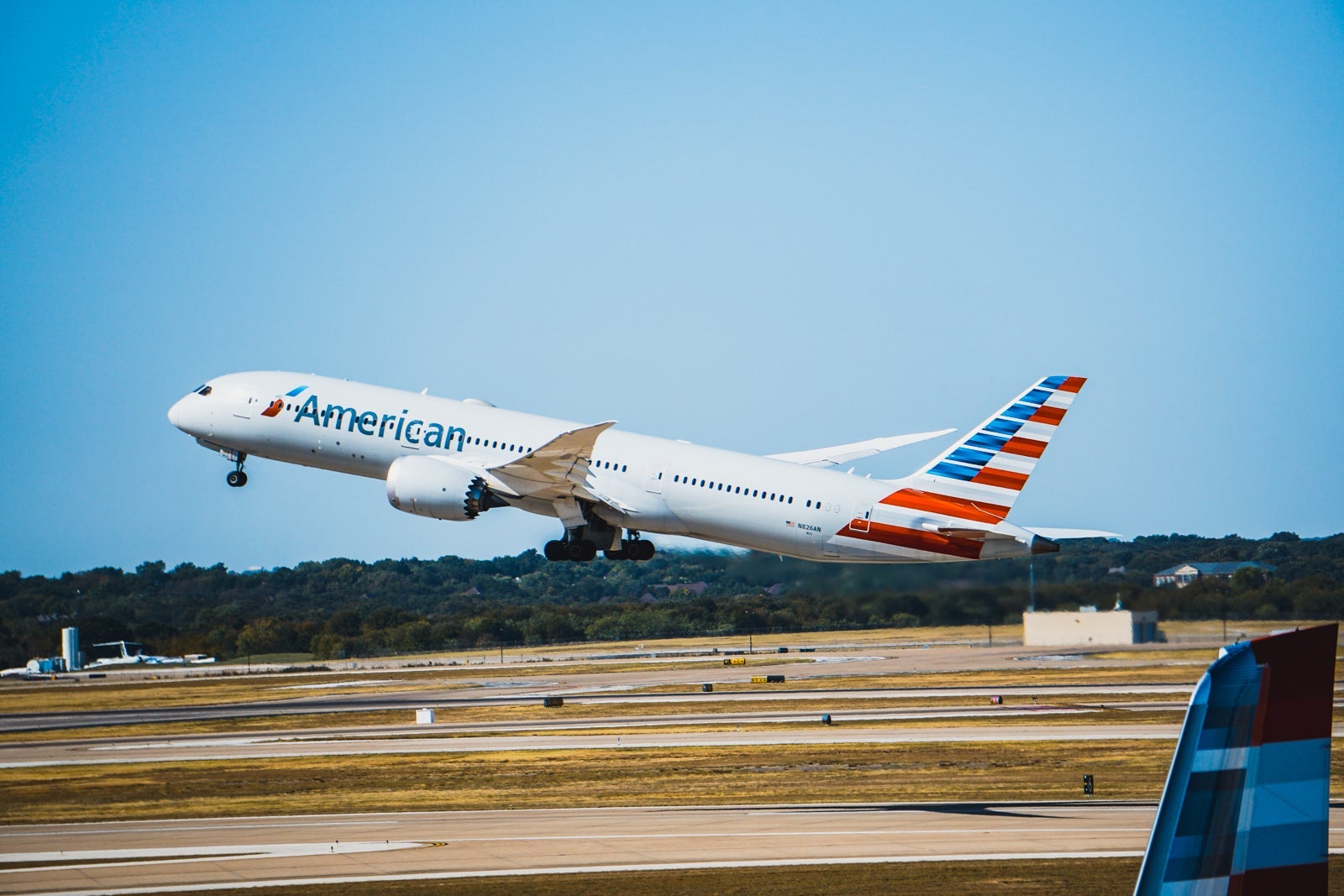 American plane taking off
