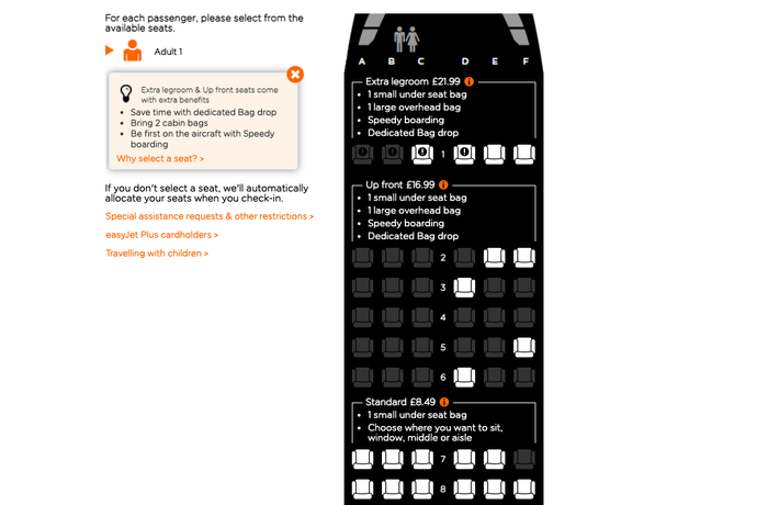 easyjet cabin case measurements