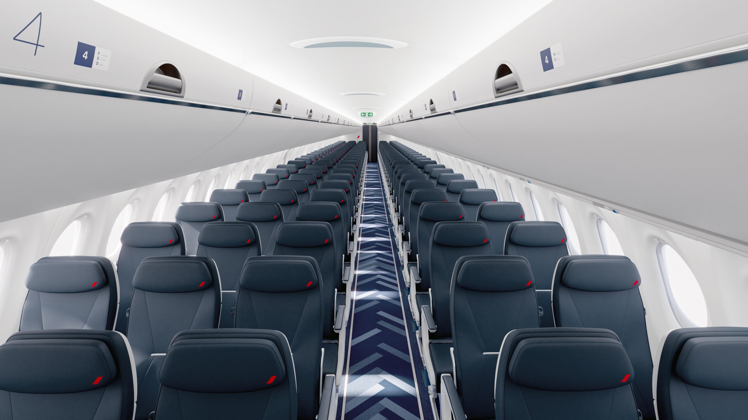 The inside of Air France's new Airbus A220-300 aircraft (photo courtesy of Air France)