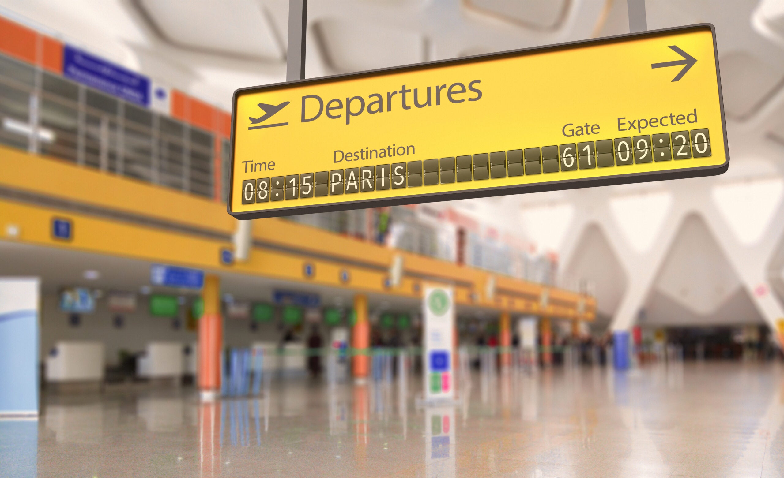 Airport-departures-board-going-to-Paris