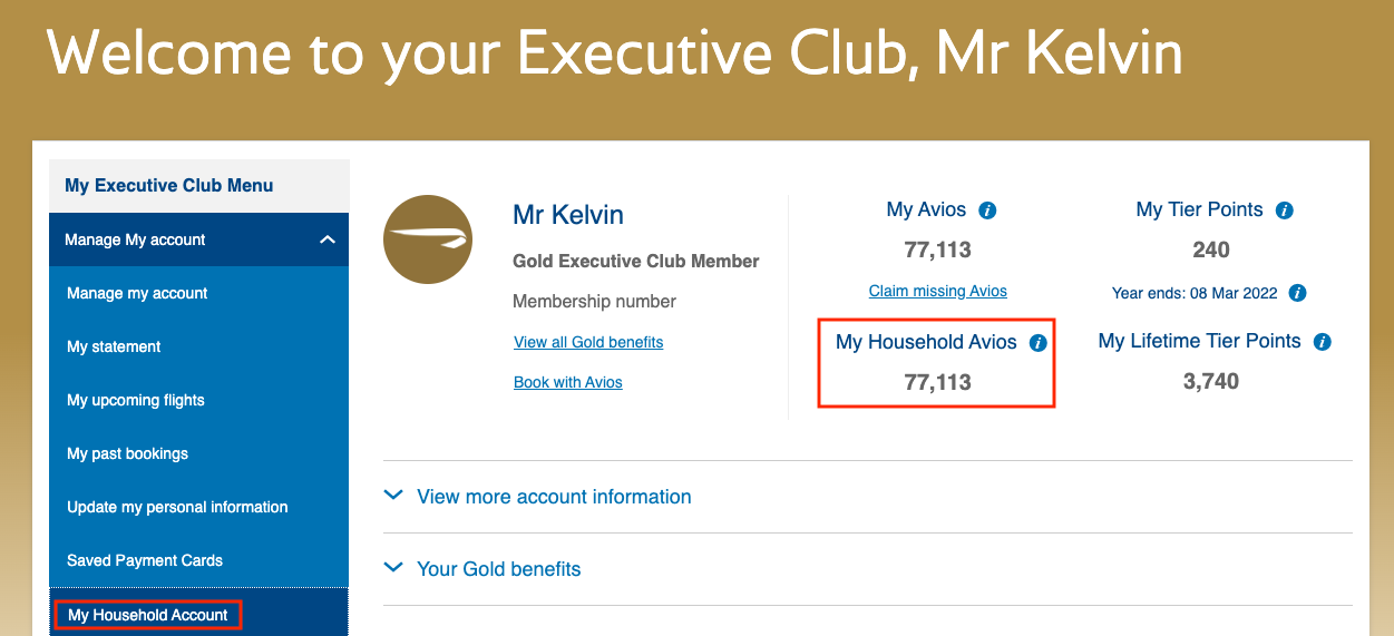 Guide to British Airways Household Accounts