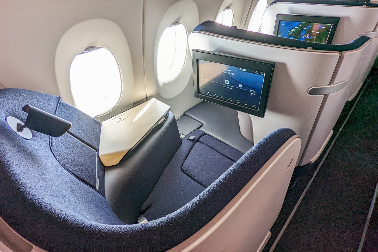 TV screen in business class seats Finnair