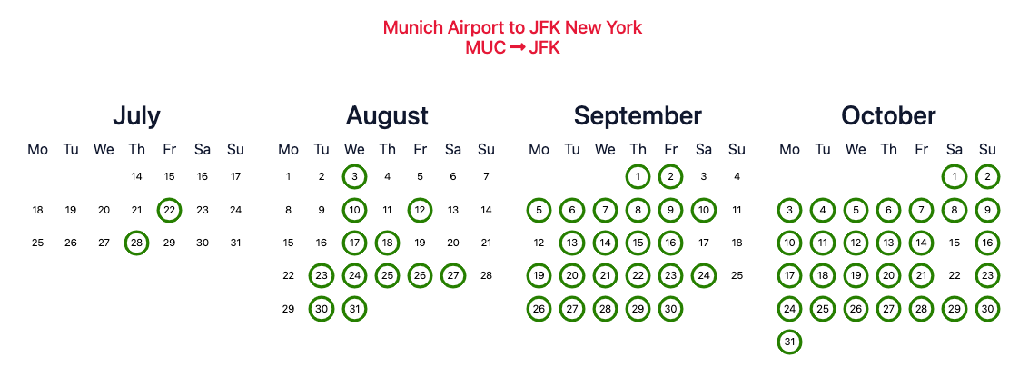 screenshot of calendar