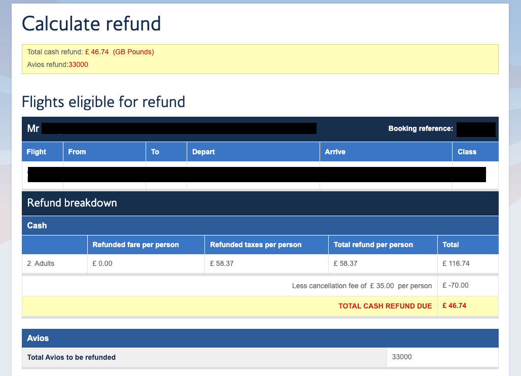 calculate refund