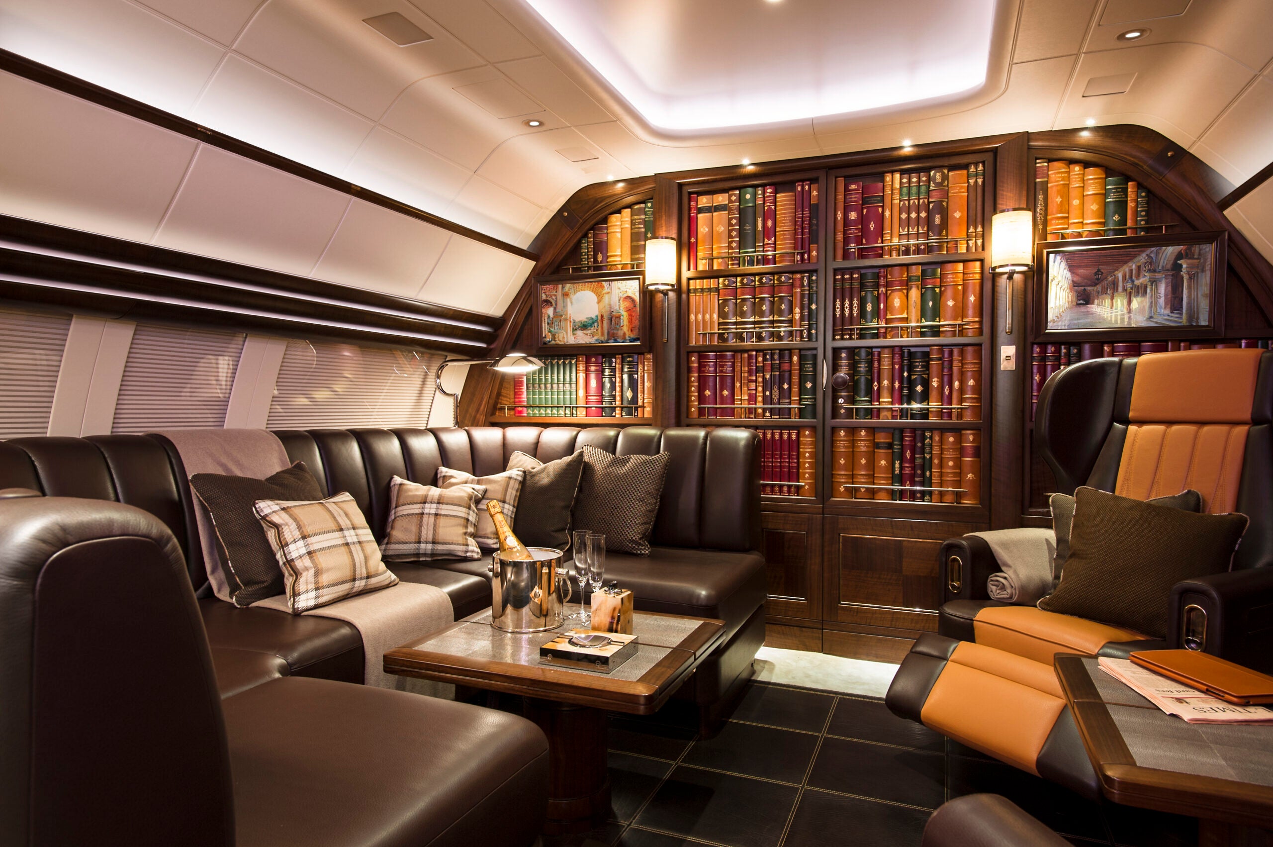 living room plane cabin