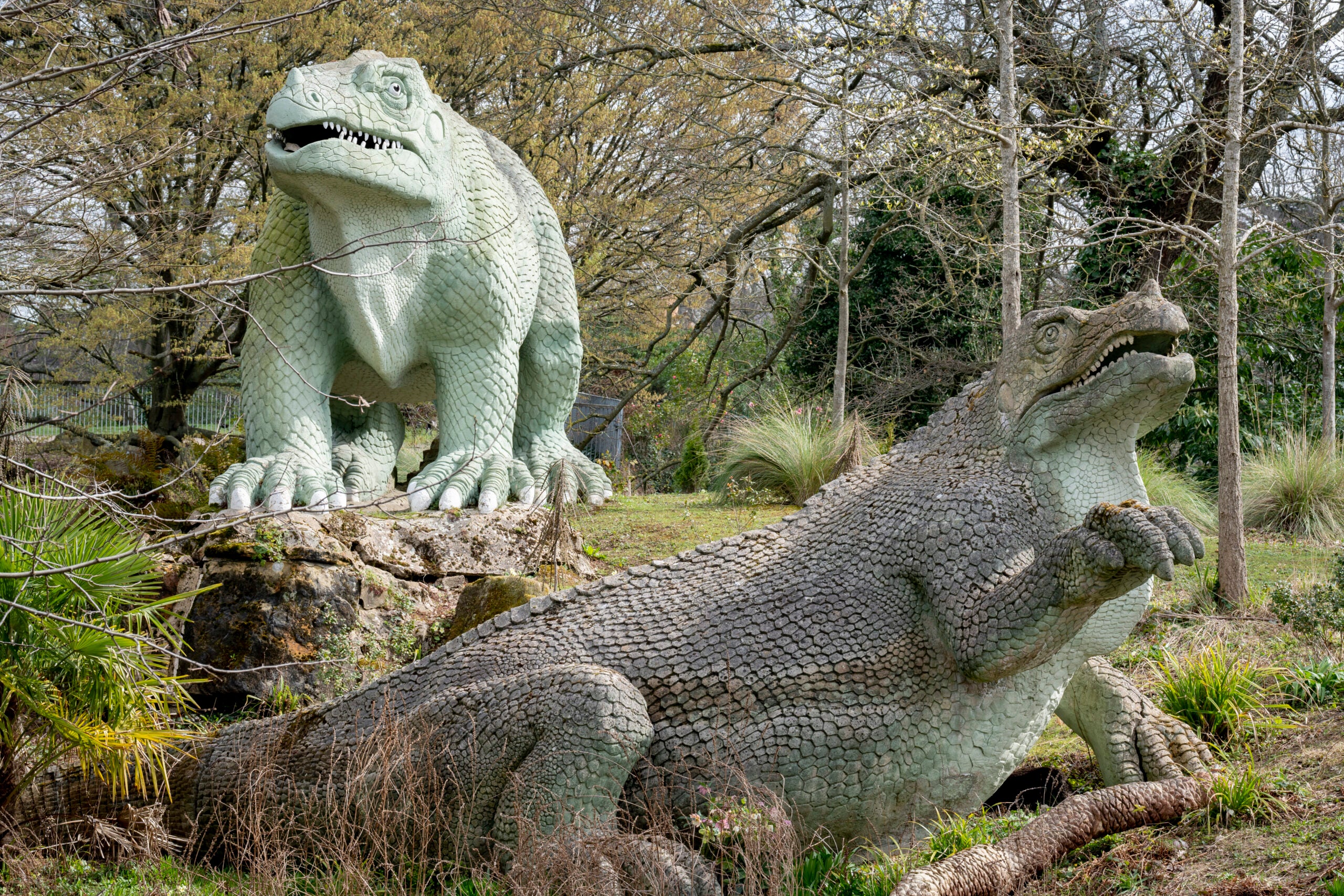 Two of the Crystal Palace dinosaurs