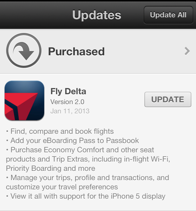 Delta App update