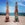 Practicing handstands on the beach with my friend Betsy (left)