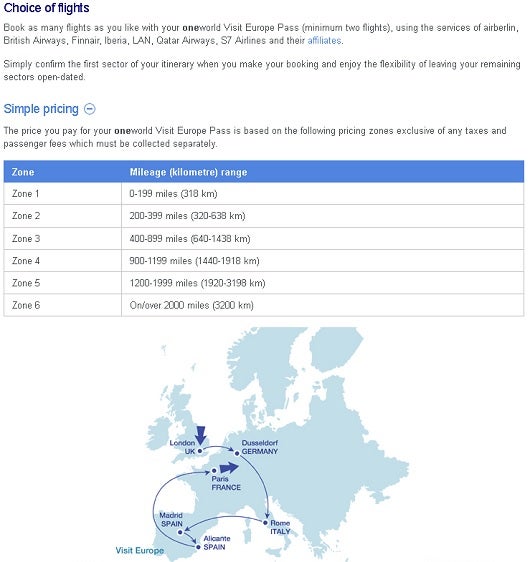 one world travel euro rate