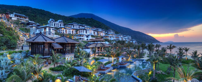 The hillside InterContinental Danang Sun Peninsula Resort in Vietnam is a great redemption spot