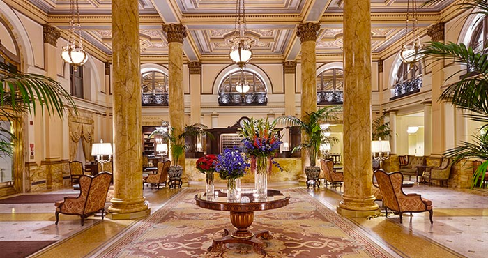The opulent lobby of the InterContinental Willard in Washington, D.C.