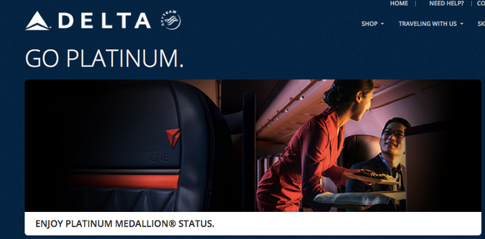 Earn Delta Platinum Medallion With One Round trip Targeted 