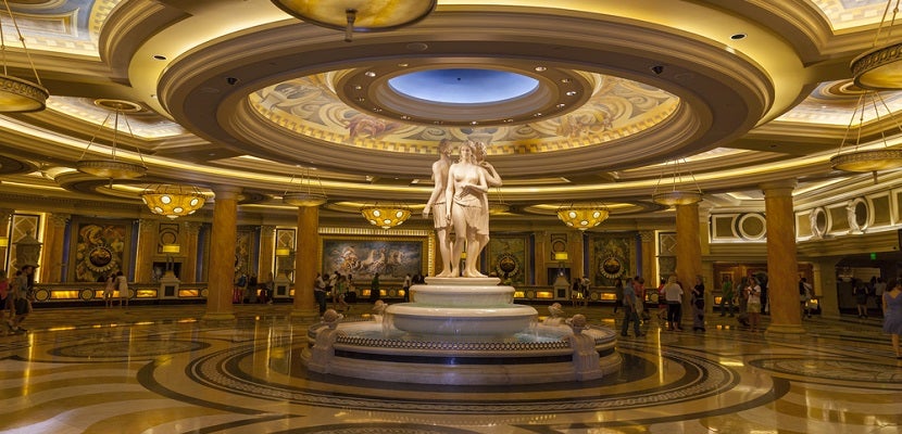 Caesars Palace lobby Las Vegas featured shutterstock 144082576