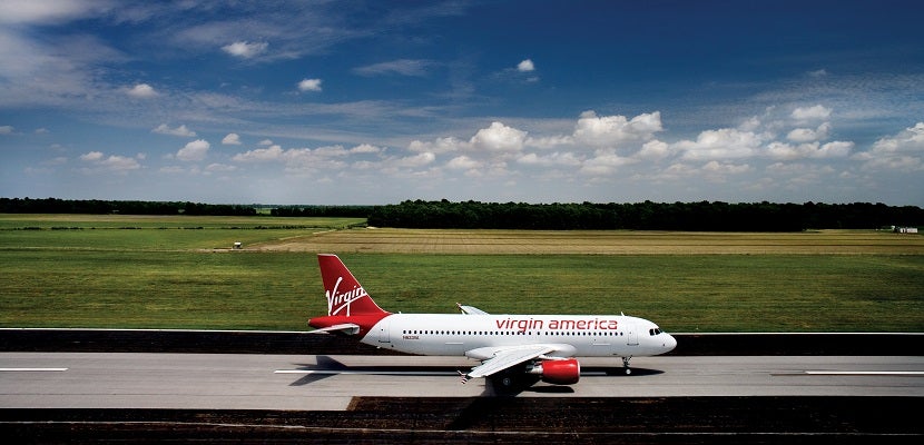 Virgin America Plane on Runway featured