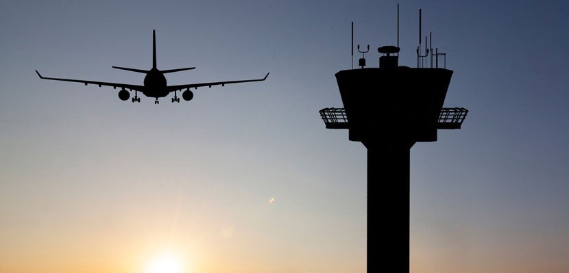 Air Traffic Control Tower and Plane