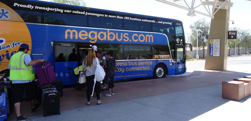 The Megabus awaits in Las Vegas.