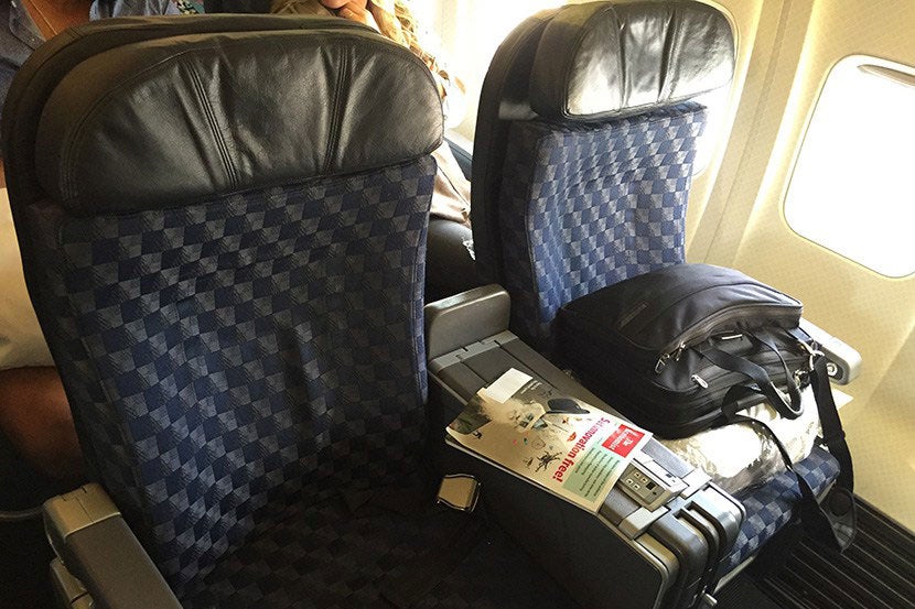 Some transatlantic American Airlines 757 business class seats are standard domestic first class recliner seats.