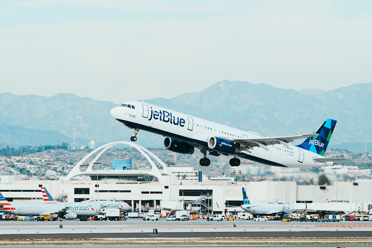 jetBlue Airways Airbus taking off from LAX