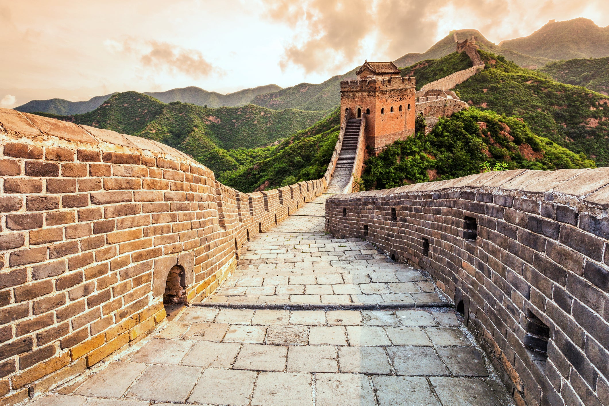 great wall the landmark of china and  beijing