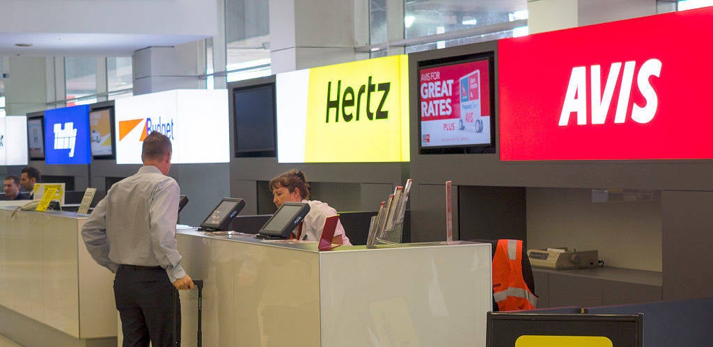 Australia, Victoria Melbourne Tullamarine International Airport rental car counters Avis Hertz Budget Thrifty