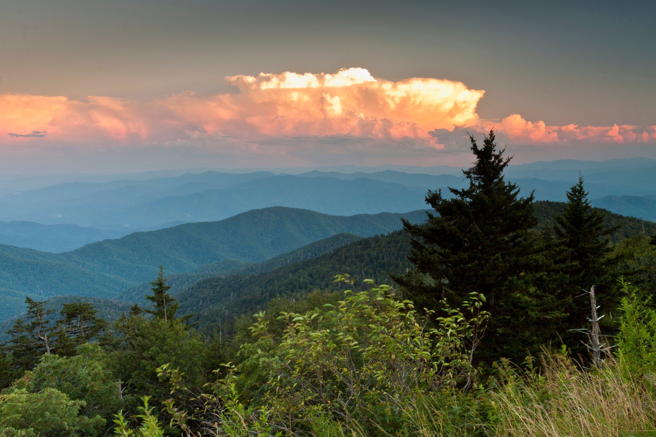 Sunset from Clingmans Dome in Great Smoky Mountains National Park