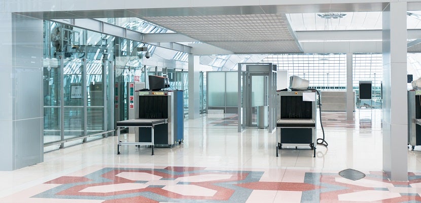Airport Security Check Point, Luggage And Body Scanner