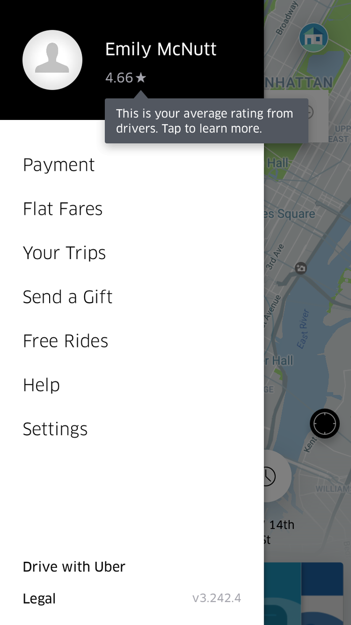 change uber trip rating