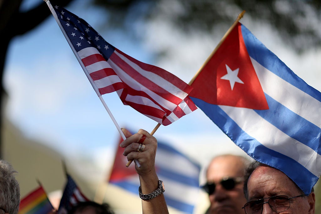 Protesters Opposed To Obama's Shift In Cuba Policy Demonstrate In Miami