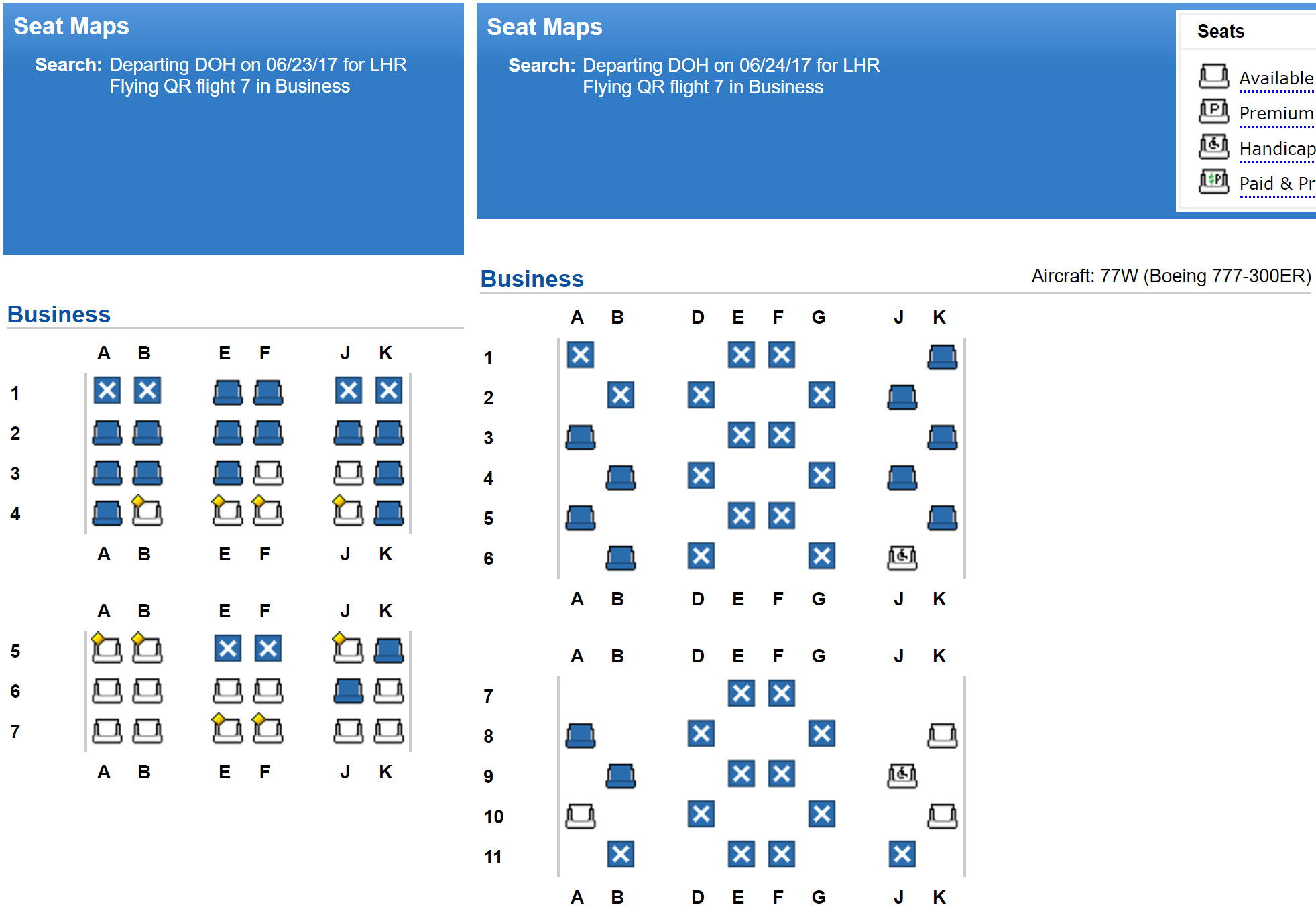 united airlines seat icons