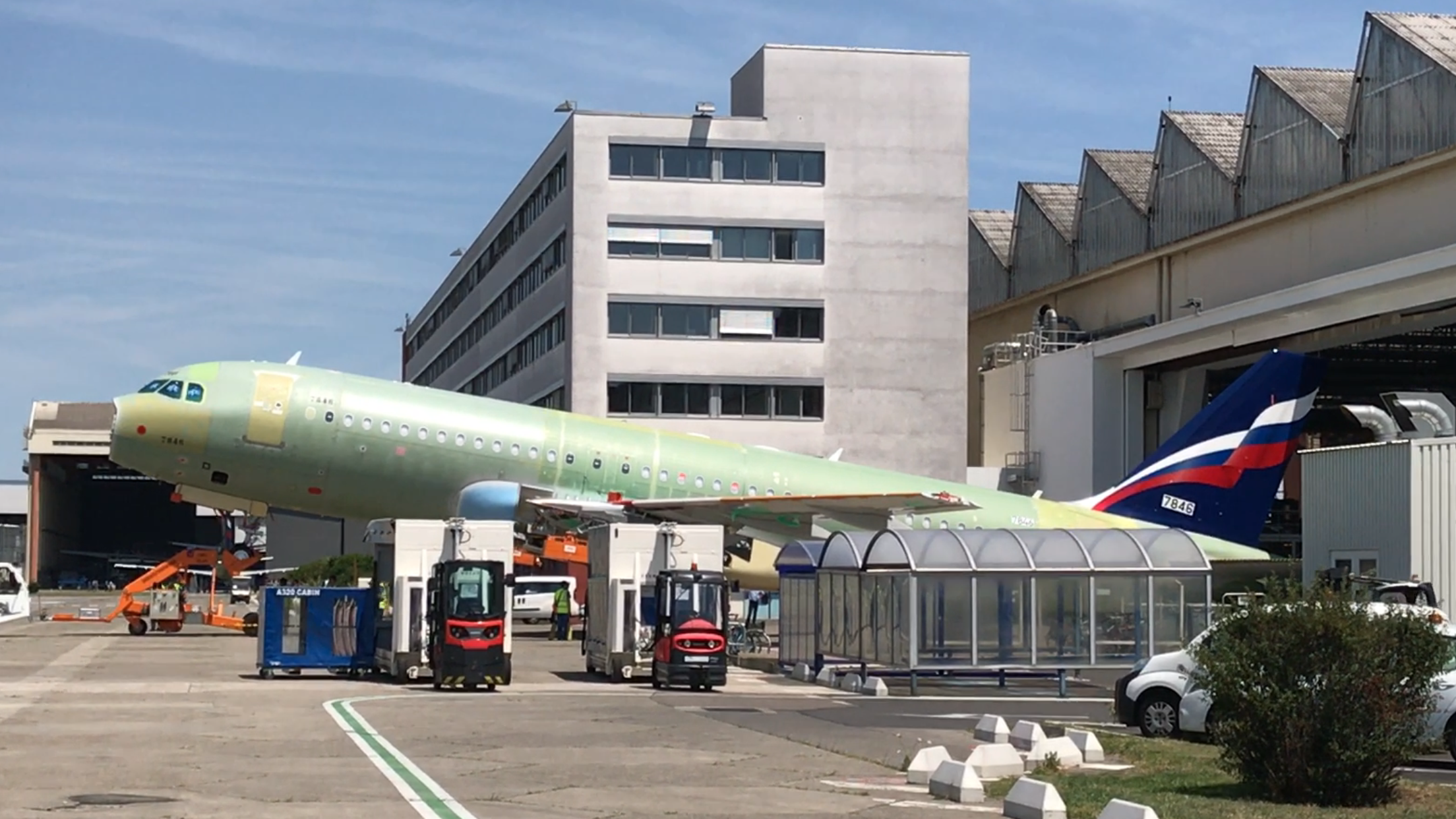 See An Airbus A320 Towed Out Of A Hangar It's Too Big For - The Points Guy