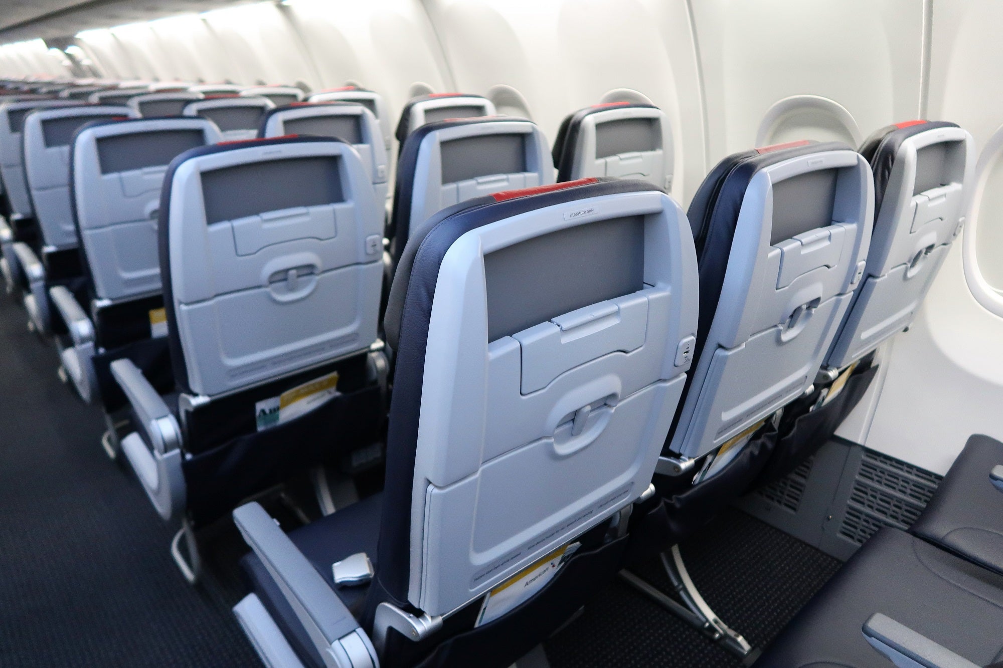 AA 737MAX economy seatback tablet holders