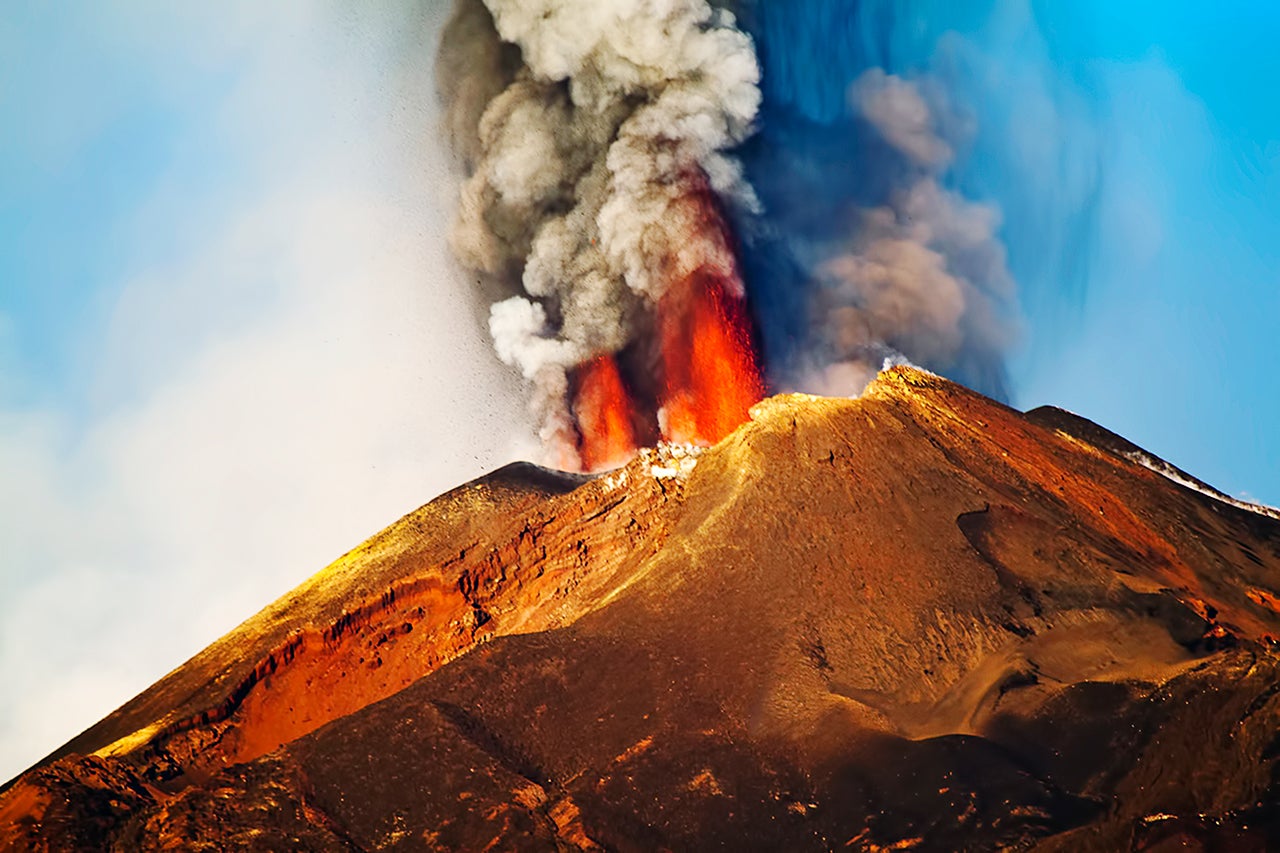 inside an active volcano