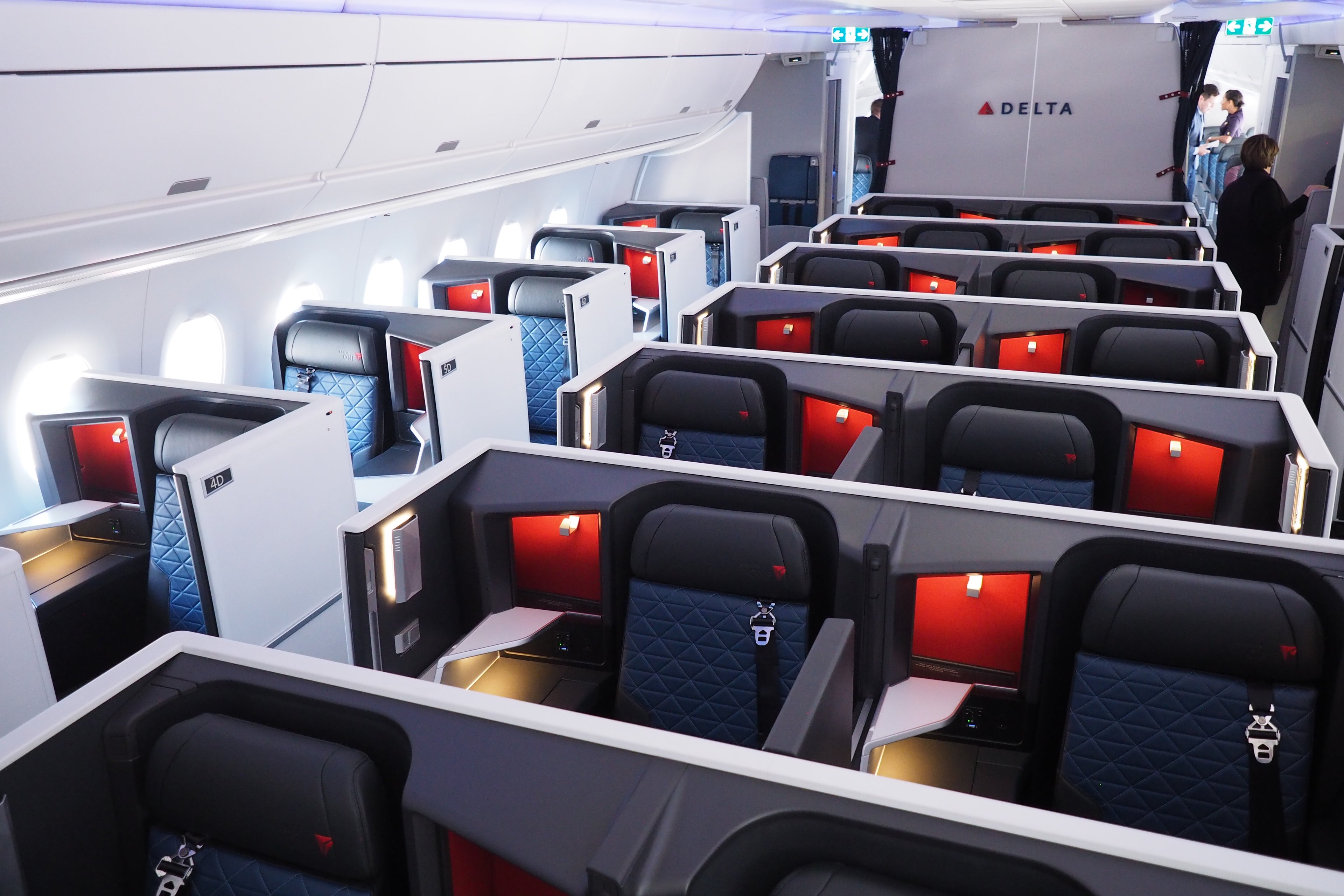Delta One Suites aboard an Airbus A350
