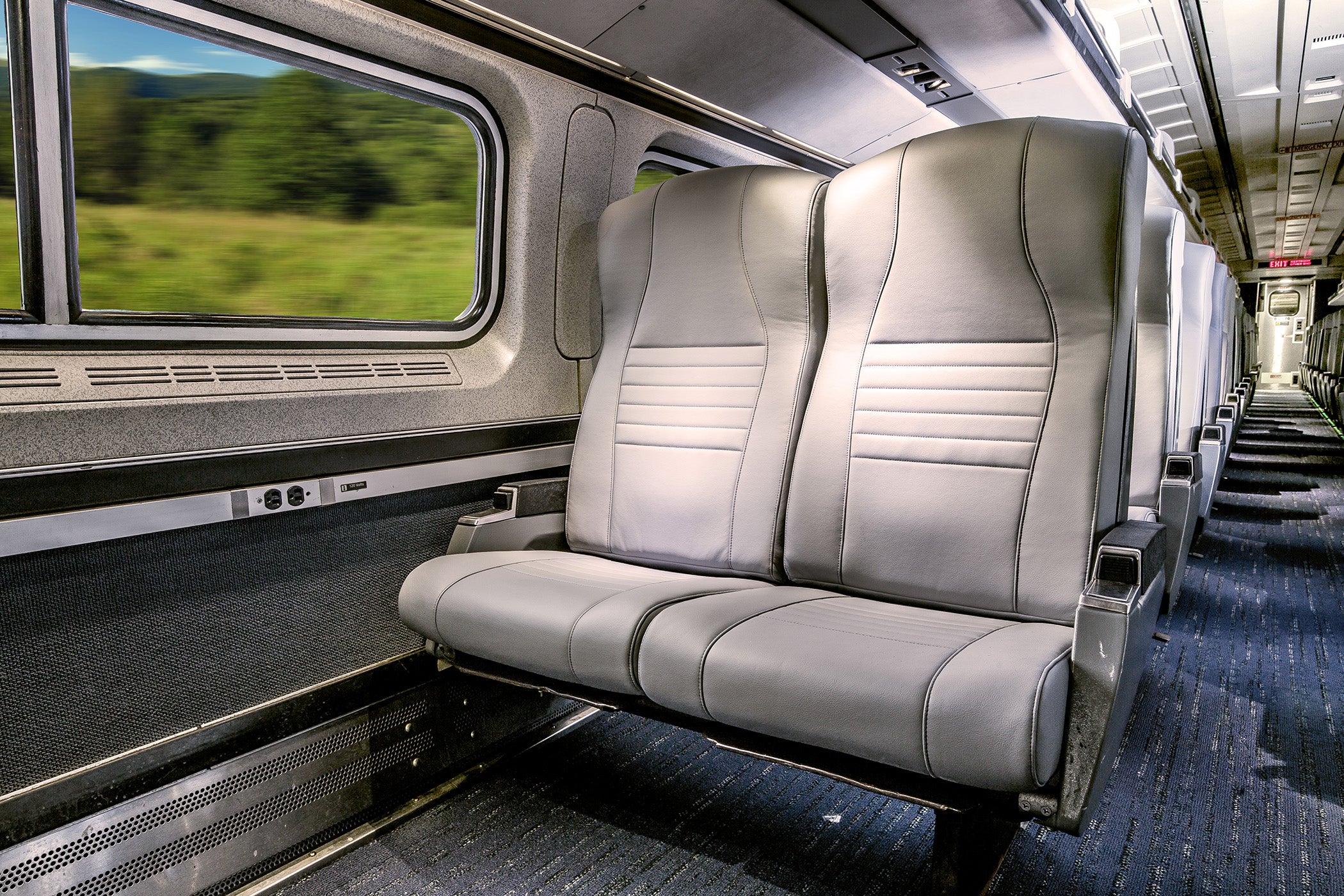Amtrak's newly refurbished coach class