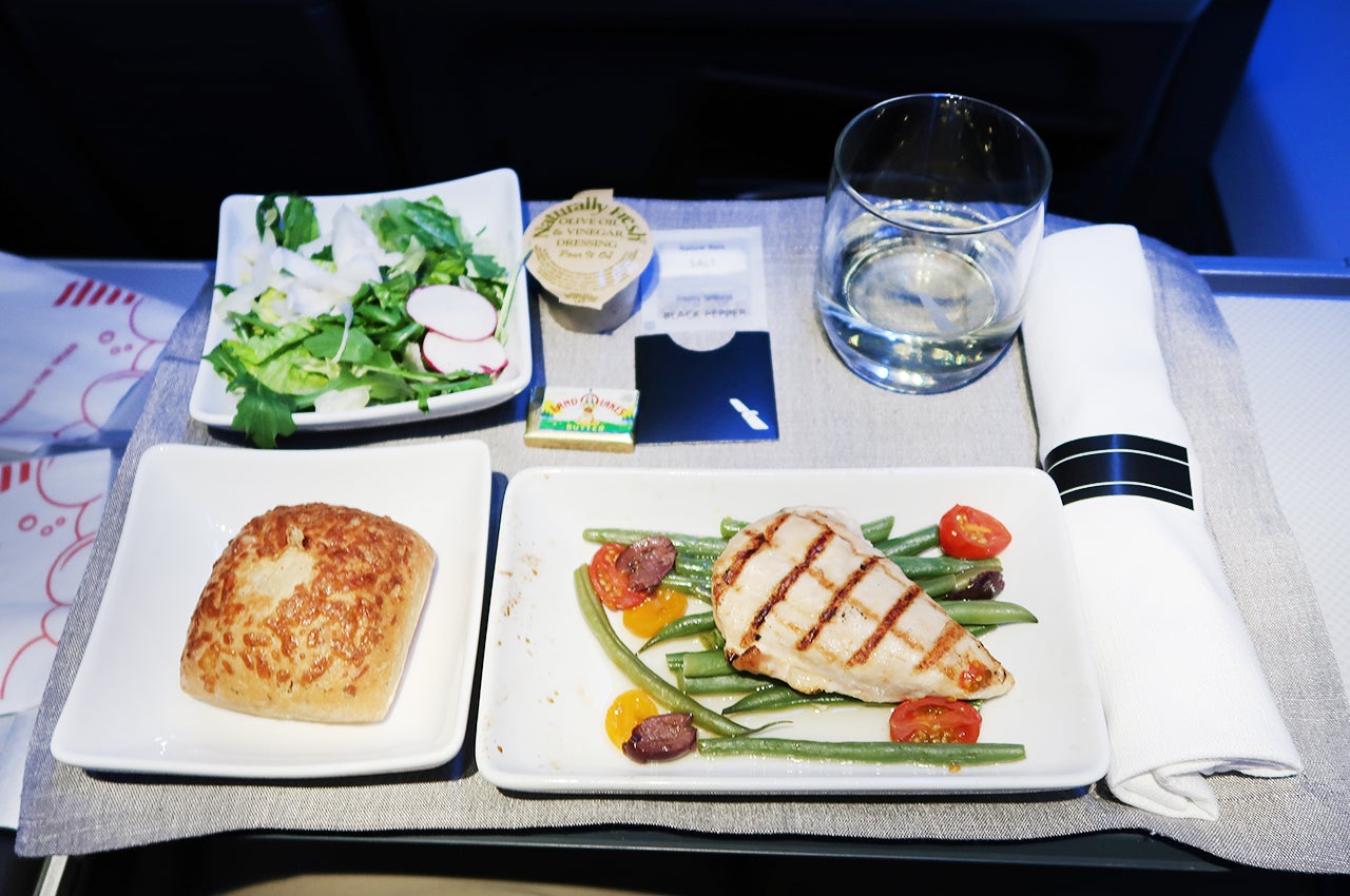 AA 737 MAX first class meal