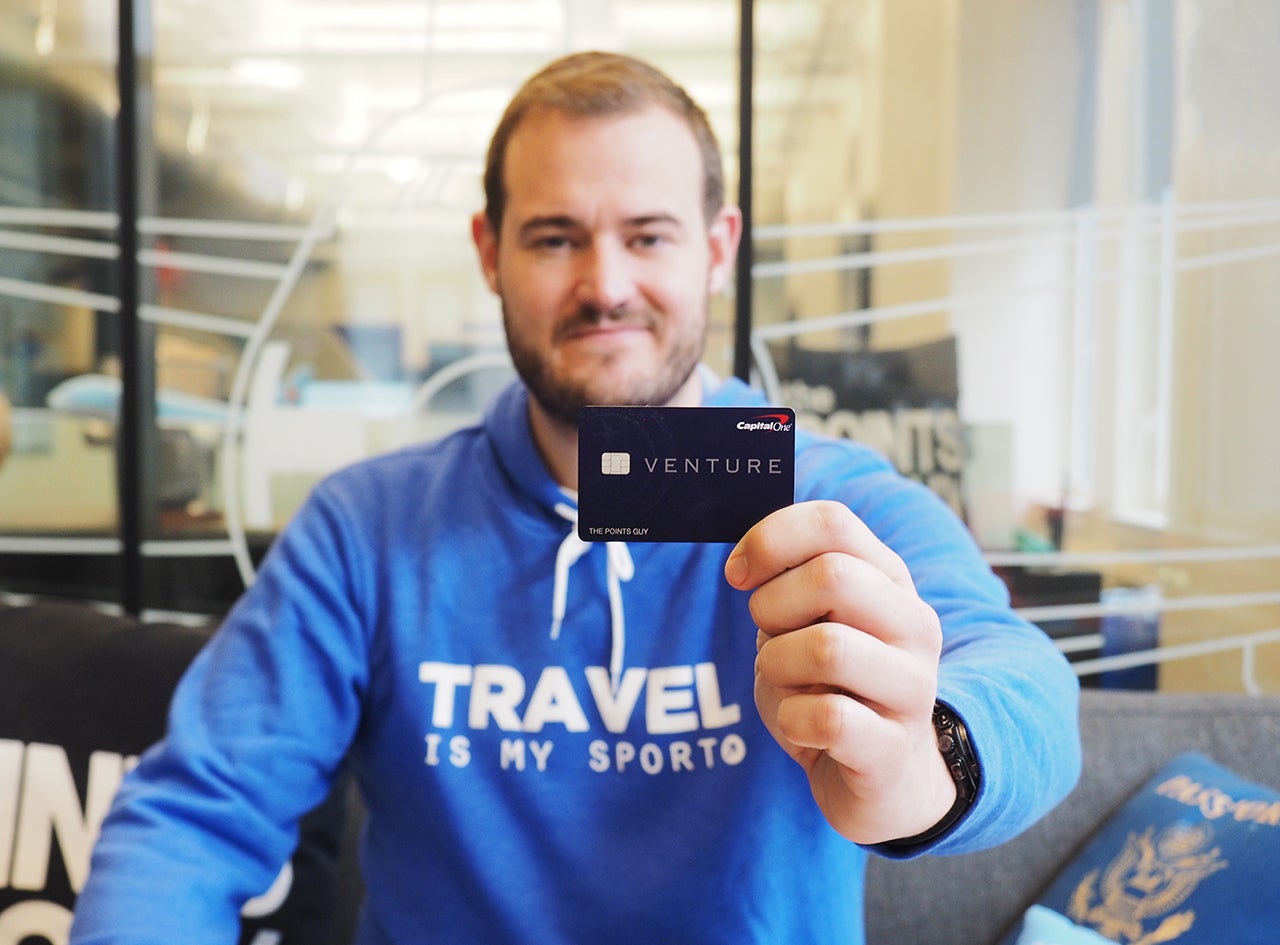 Brian Kelly with the Capital One Venture card