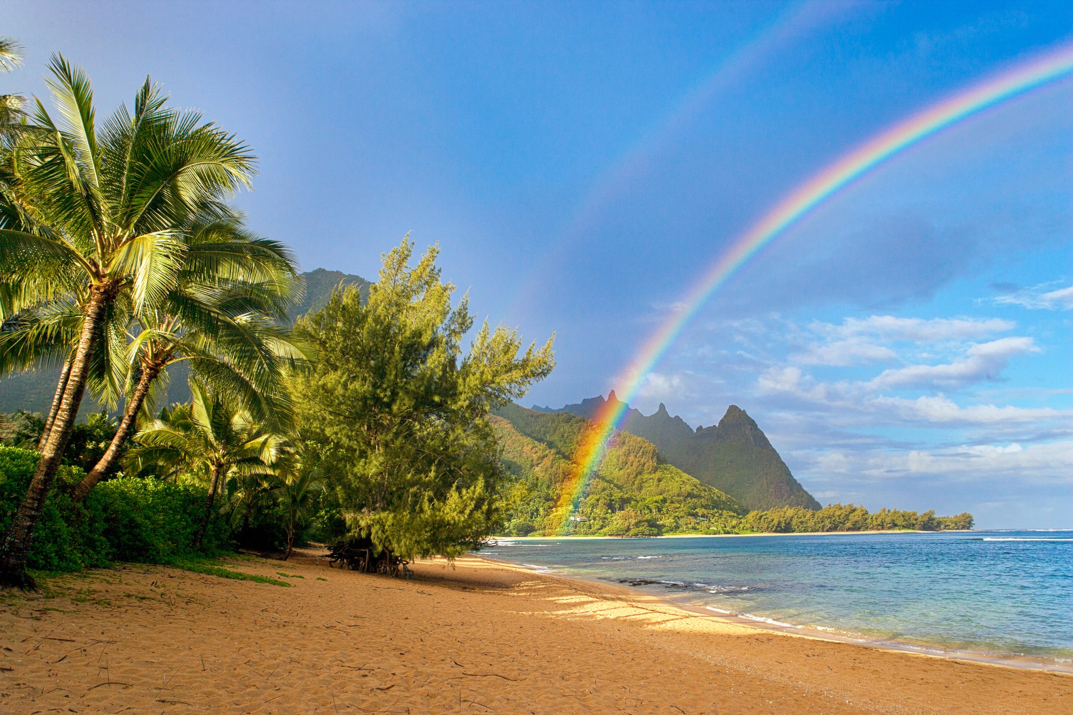 Rainbow kauai beach