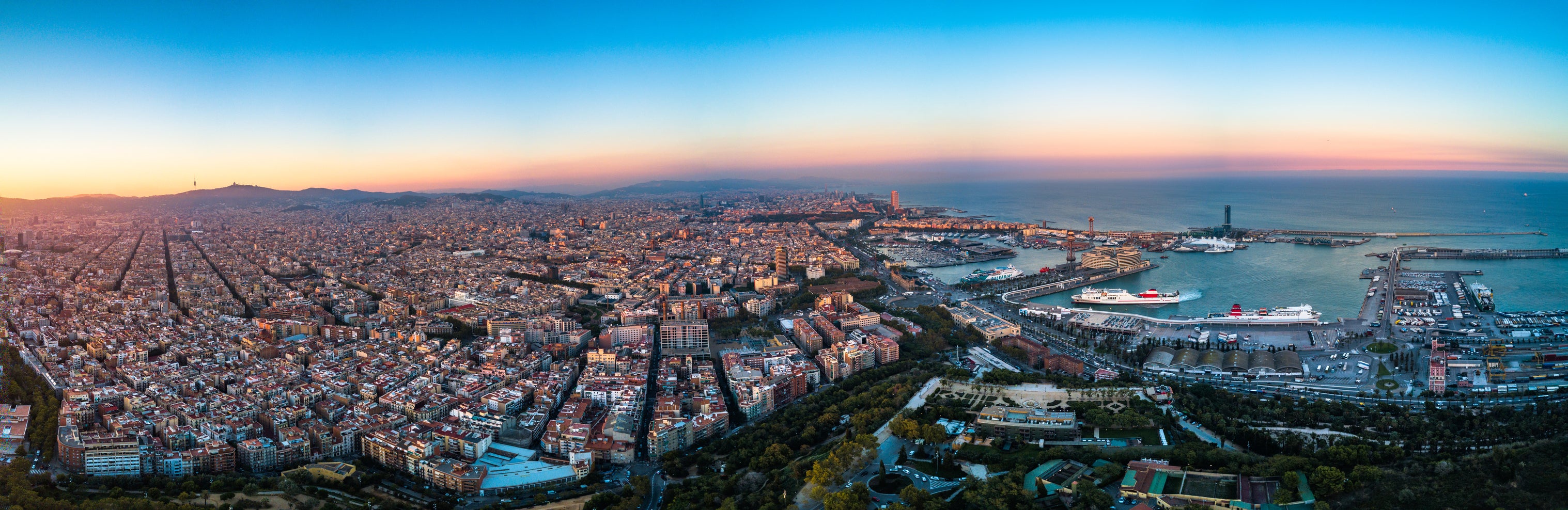 Aerial view of Barcelona (Panoramic)
