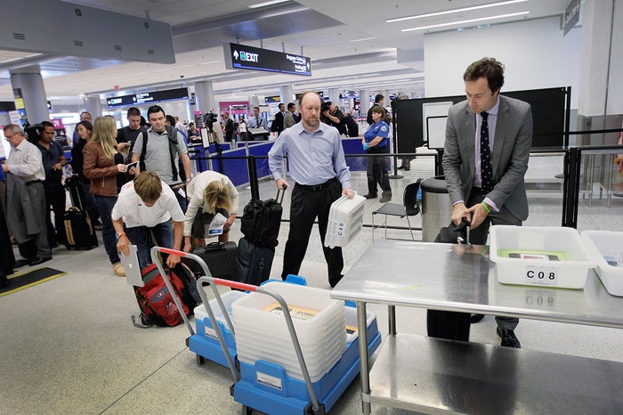 One of the perks of this card is a $100 credit toward the application fee for Global Entry or TSA PreCheck, which you can use once every five years. (Photo by Joe Raedle/Getty Images)