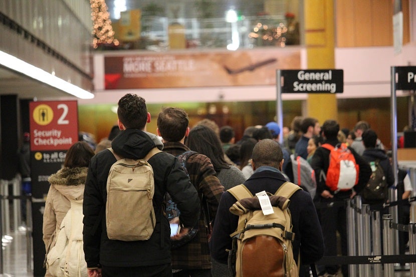 TSA airport security line Seattle — Peter Rothbart