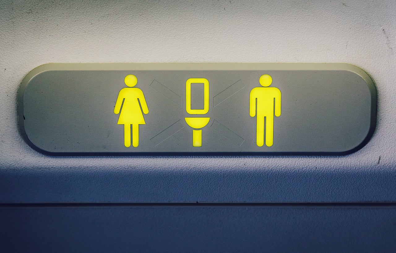 Unoccupied Aircraft Lavatory Sign