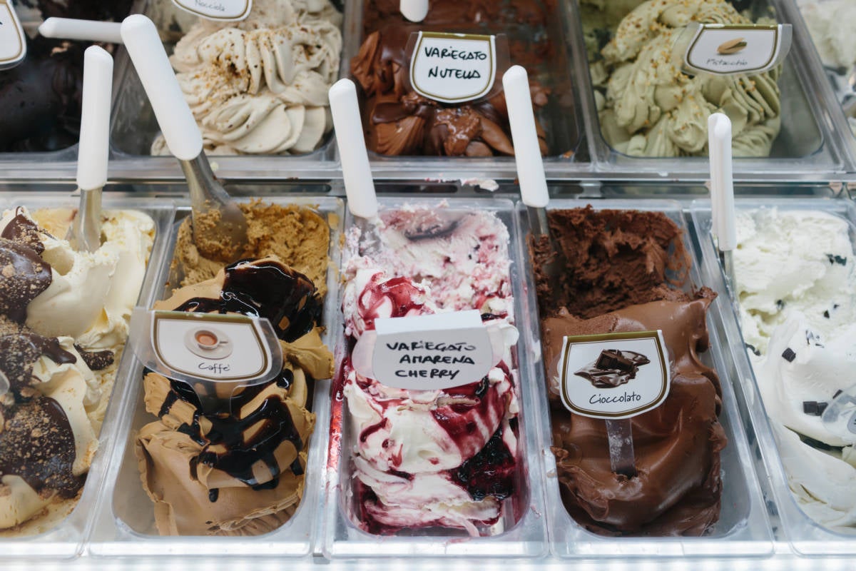 Choices! A Selection of Gelato in a Gelato shop
