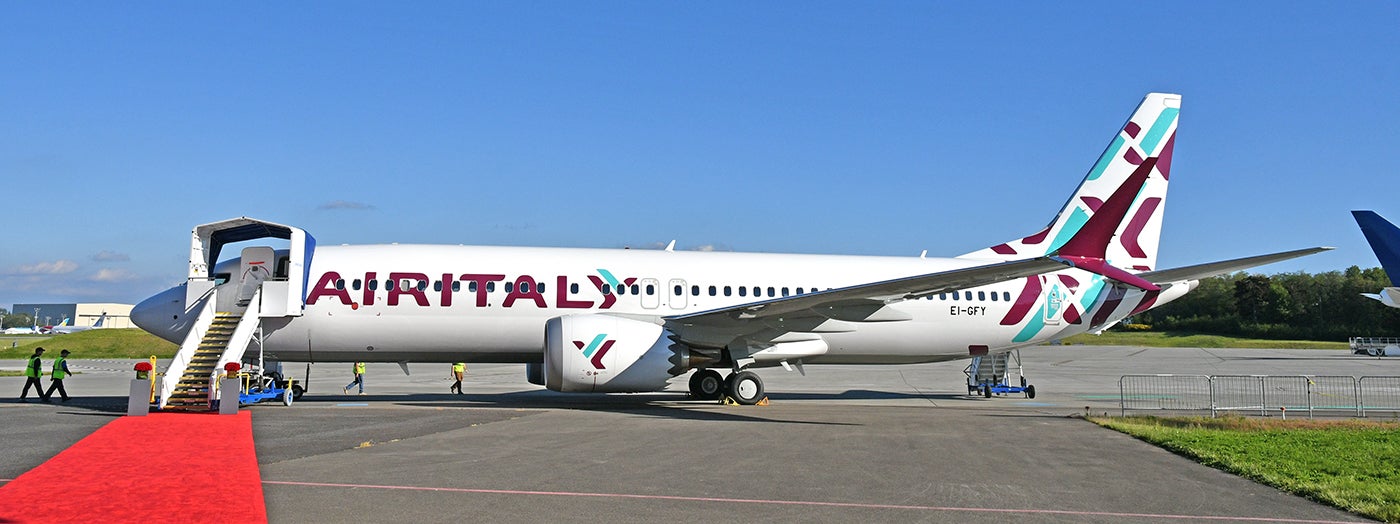 Air Italy's first 737 MAX 8 before delivery in Seattle