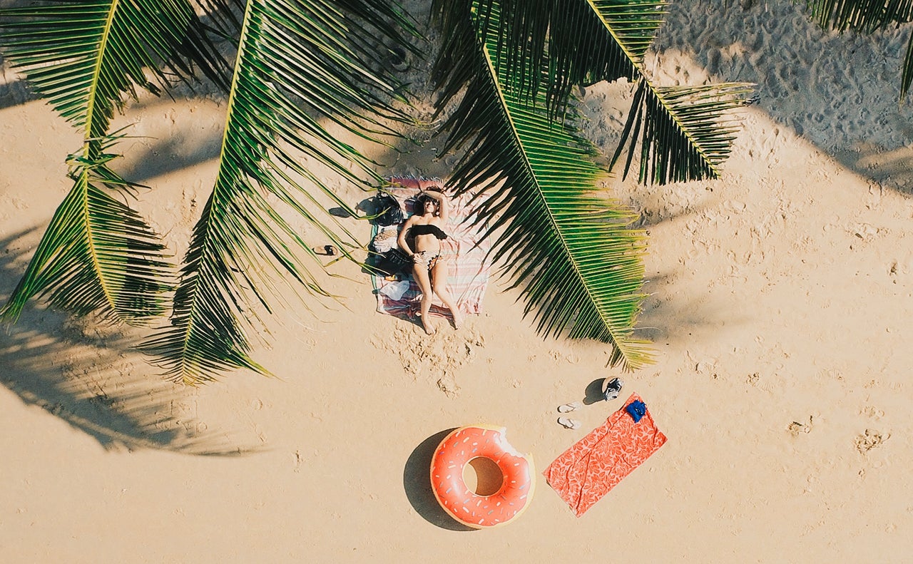 sunbathing hawaii beach