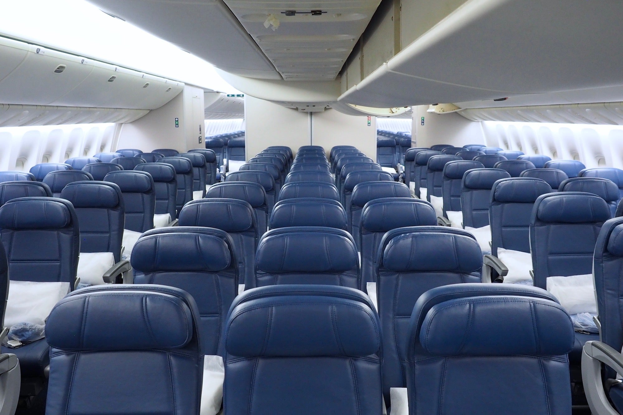 Main Cabin (economy) seating on the retrofitted Delta 777