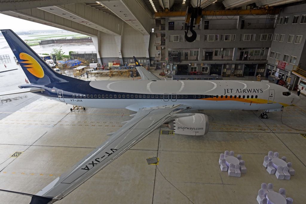 Jet Airways India's First Boeing 737 Max Aircraft Displayed At Jet Airways Hangar In Mumbai