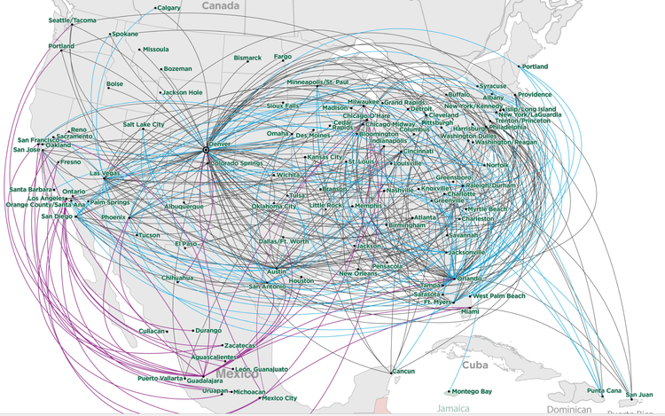 frontier travel routes